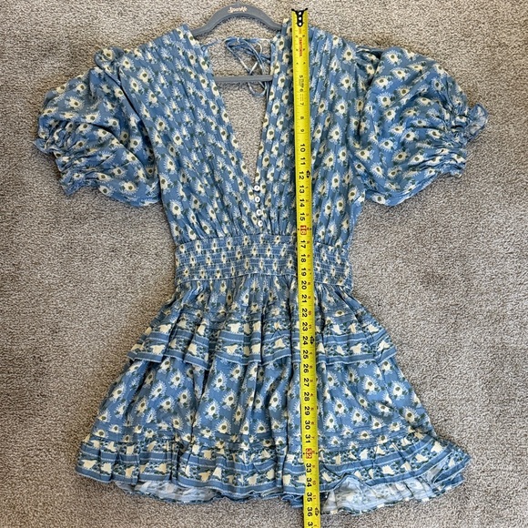 Jen’s Pirate Booty Women Medium Blue Floral Daydream Petit Mini Dress - Picture 15 of 16